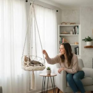 Cat hanging swing chair book now 🙂